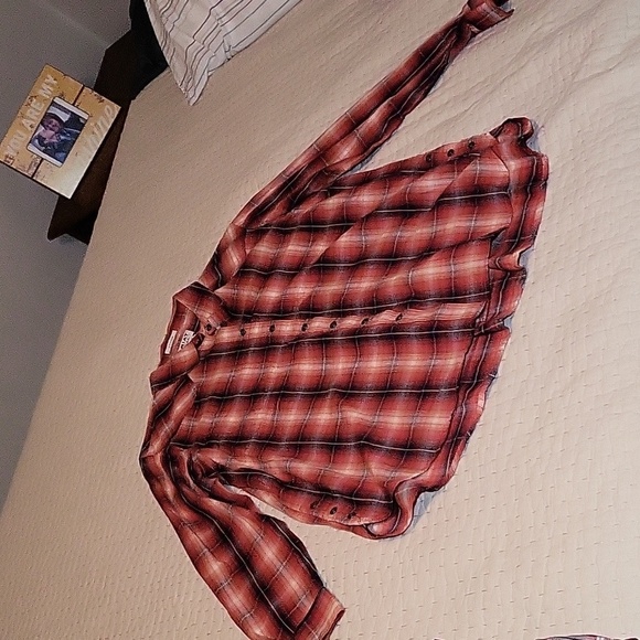 Nwot Ariat Real Plaid Button-up Side Buttons Womens Tunic Style Shirt Size Large - Picture 5 of 11